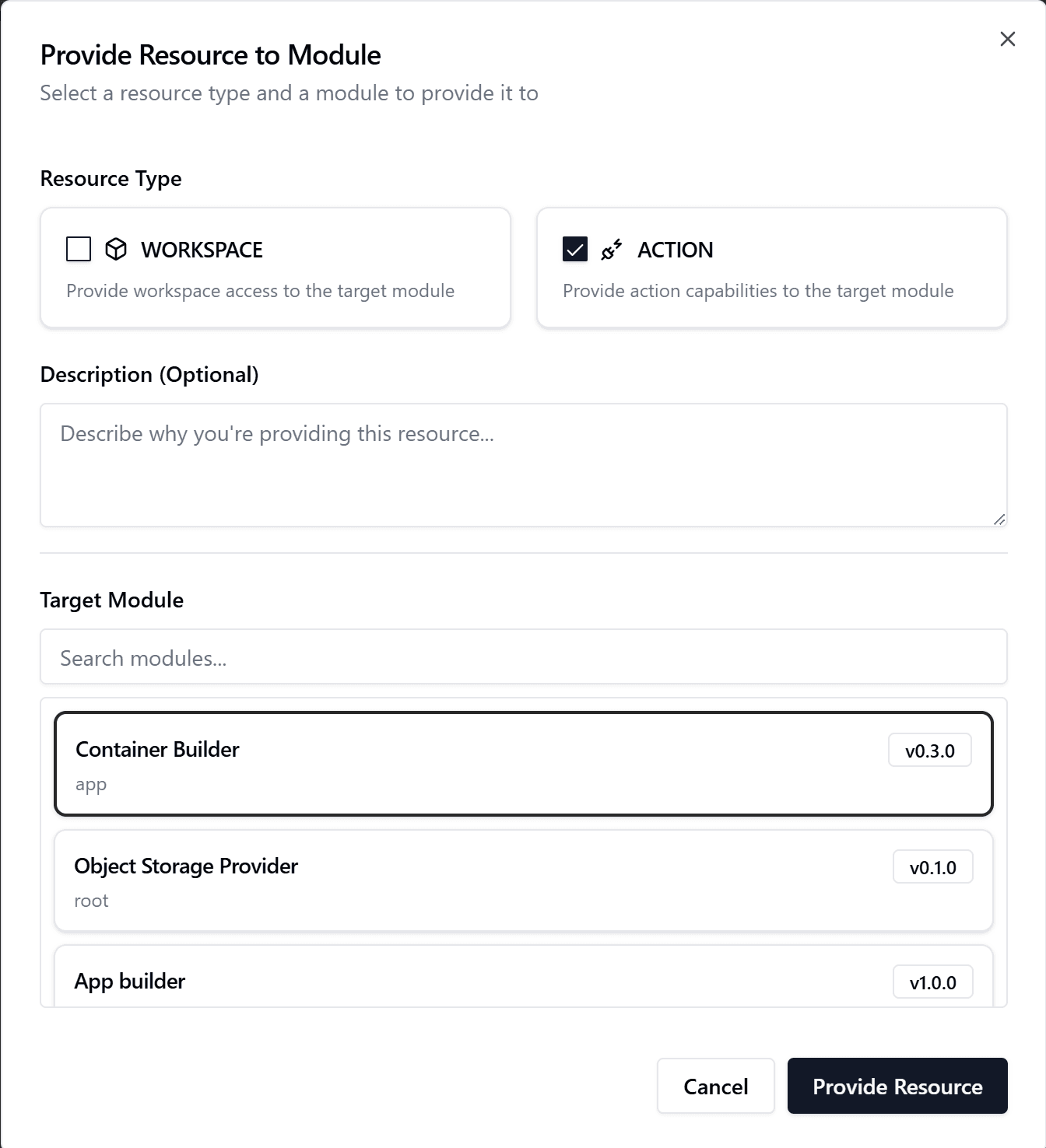Provide Access DIalog