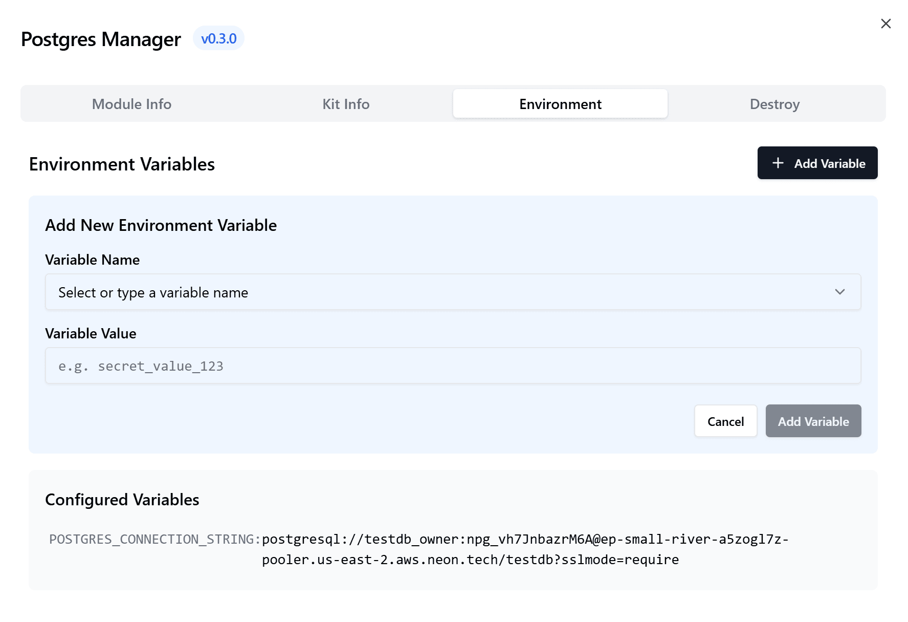 Environment Variable Management